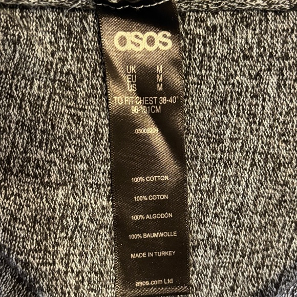 ASOS Gray Zip Up Sweater Cardigan 100% Cotton Size Medium M - Picture 5 of 6